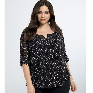 Chiffon Blouse with Hearts